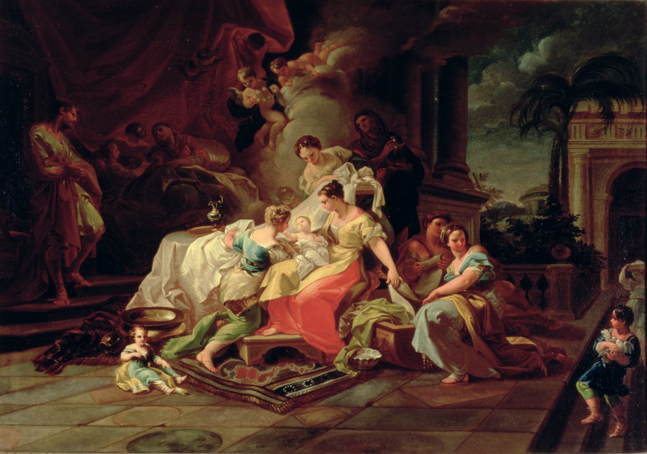 Narodziny Maryi, ok.1753 autorstwa Corrado Giaquinto