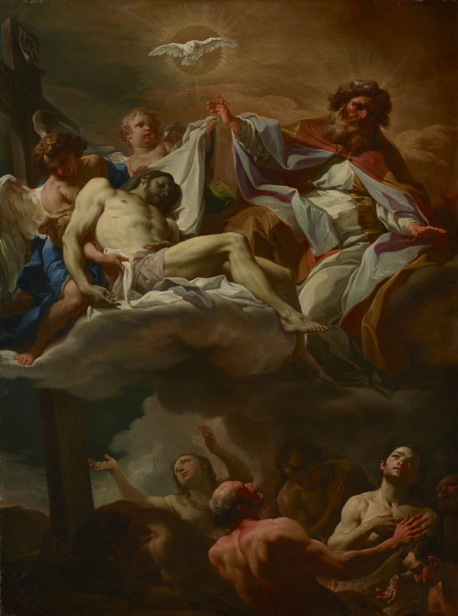 Trójca Święta z duszami czyśćcowymi, ok. 1740 r. autorstwa Corrado Giaquinto