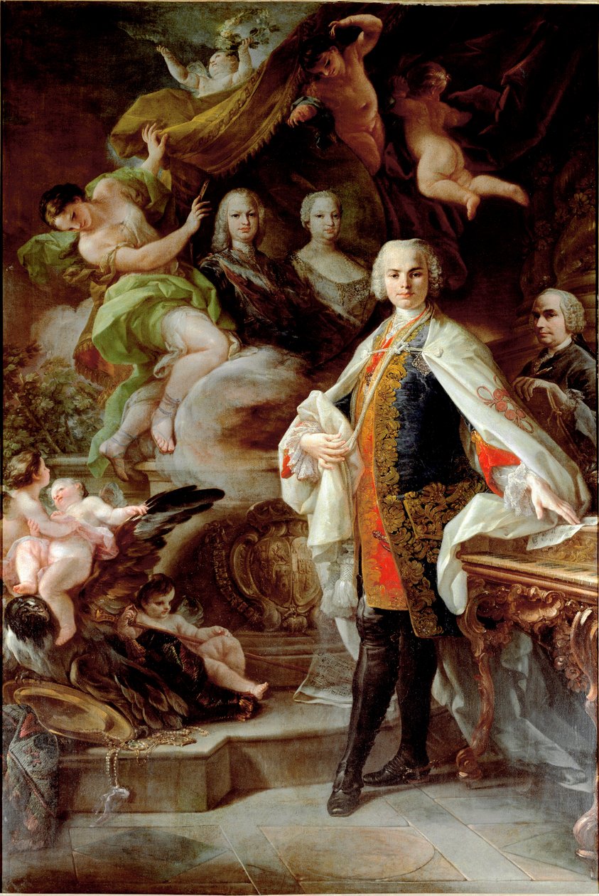 Portret włoskiego kastrata Carlo Farinelli (znanego jako Carlo Broschi autorstwa Corrado Giacquinto