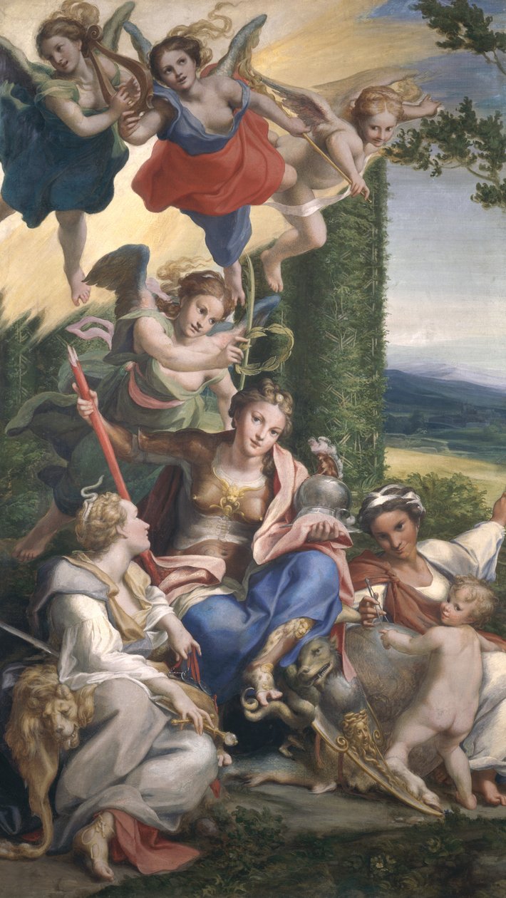 Alegoria cnót, ok. 1529-30 (tempera na płótnie) autorstwa Antonio da Correggio