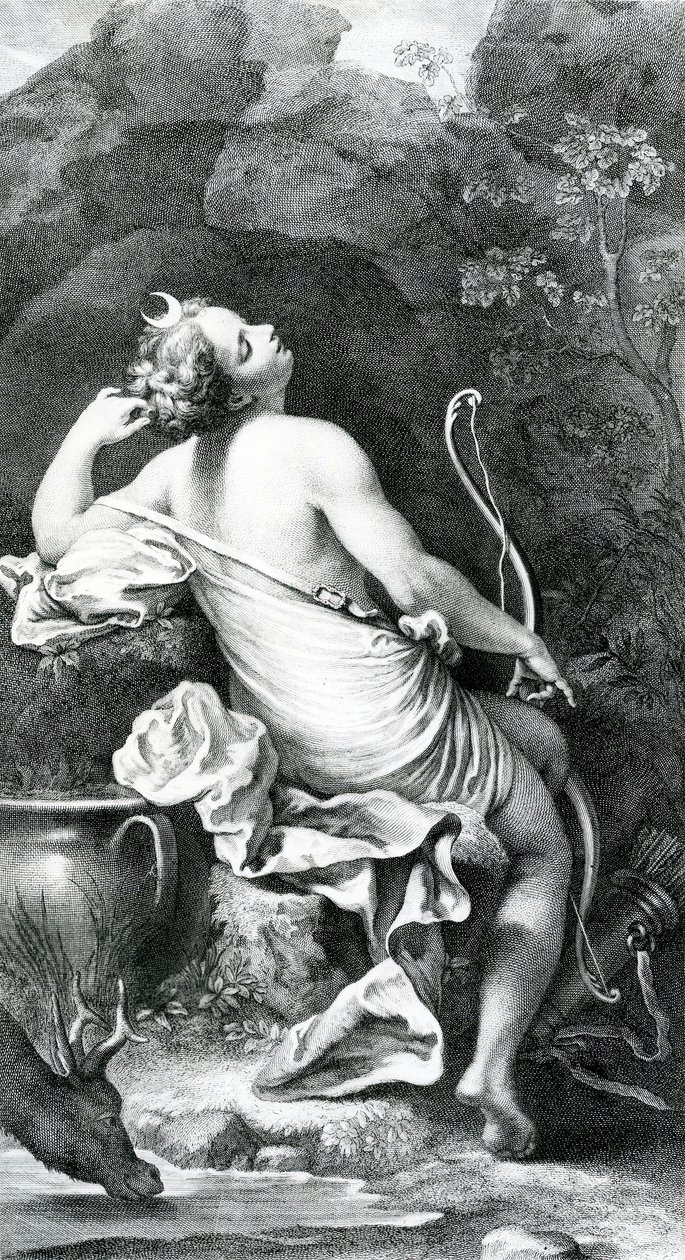 Diane Endormie, XVIII wiek autorstwa Antonio da Correggio