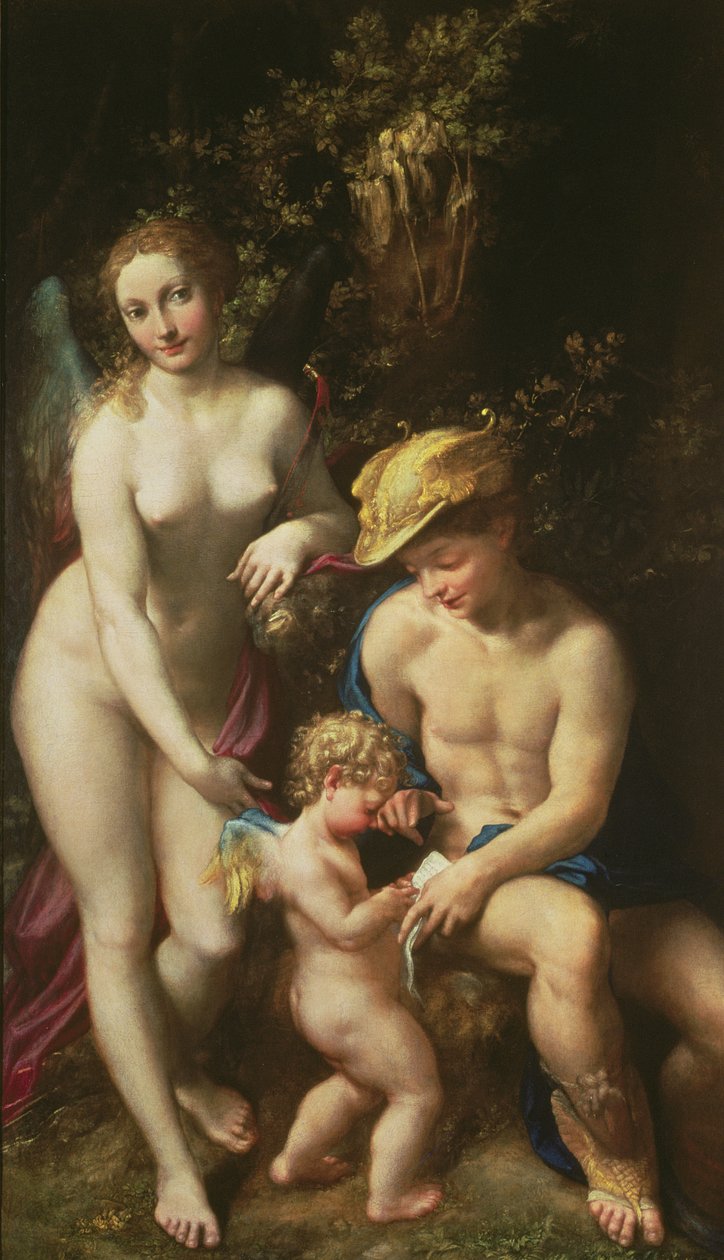 Wenus z Merkurym i Kupidynem („Szkoła Miłości”), ok. 1525 autorstwa Antonio da Correggio