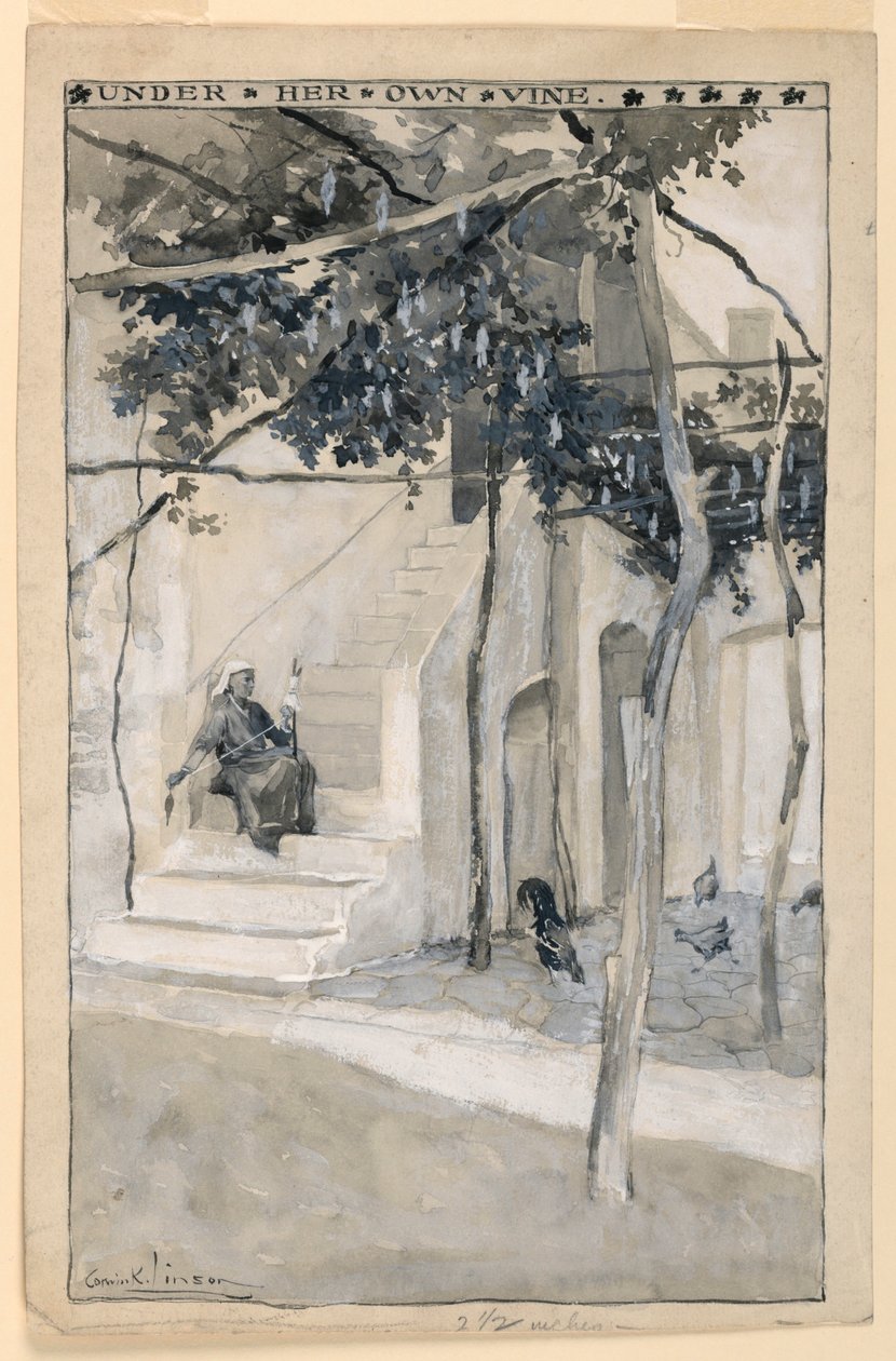 Pod własną winoroślą, ilustracja do "Współczesnych Aten" autorstwa Corwin Knapp Linson