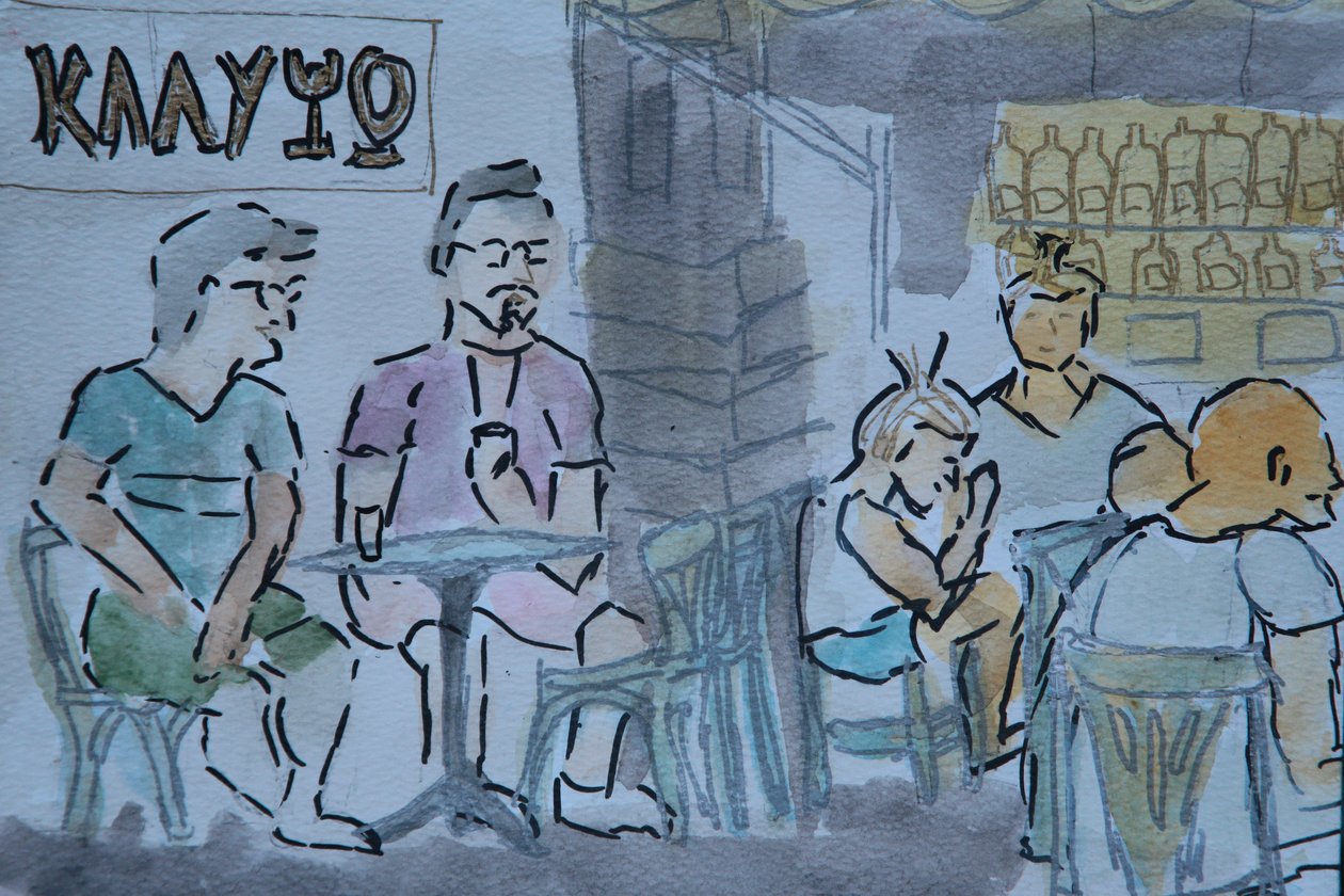 Bar Calypso, Skyros autorstwa Cosima Duggal