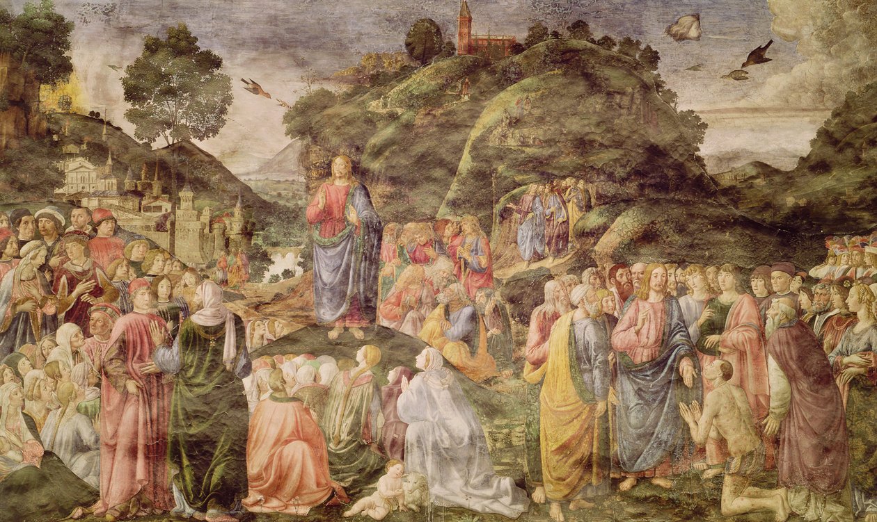 Kazanie na Górze z Kaplicy Sykstyńskiej, ok.1481-83 autorstwa Cosimo Rosselli
