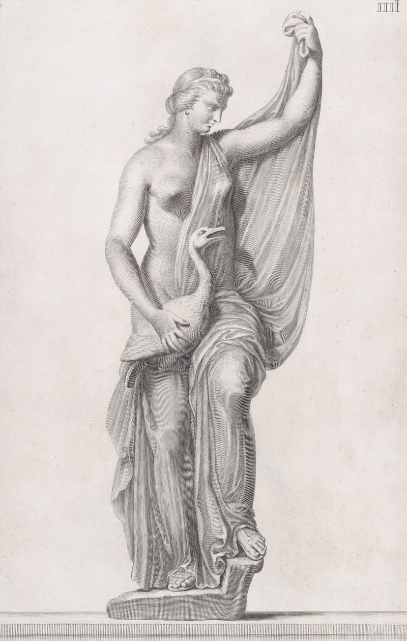Posąg Ledy i Łabędzia, 1734 autorstwa Cosimo Mogalli