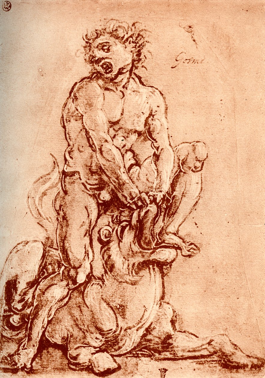 Herkules zabija lwa, 1913 autorstwa Cosimo Tura