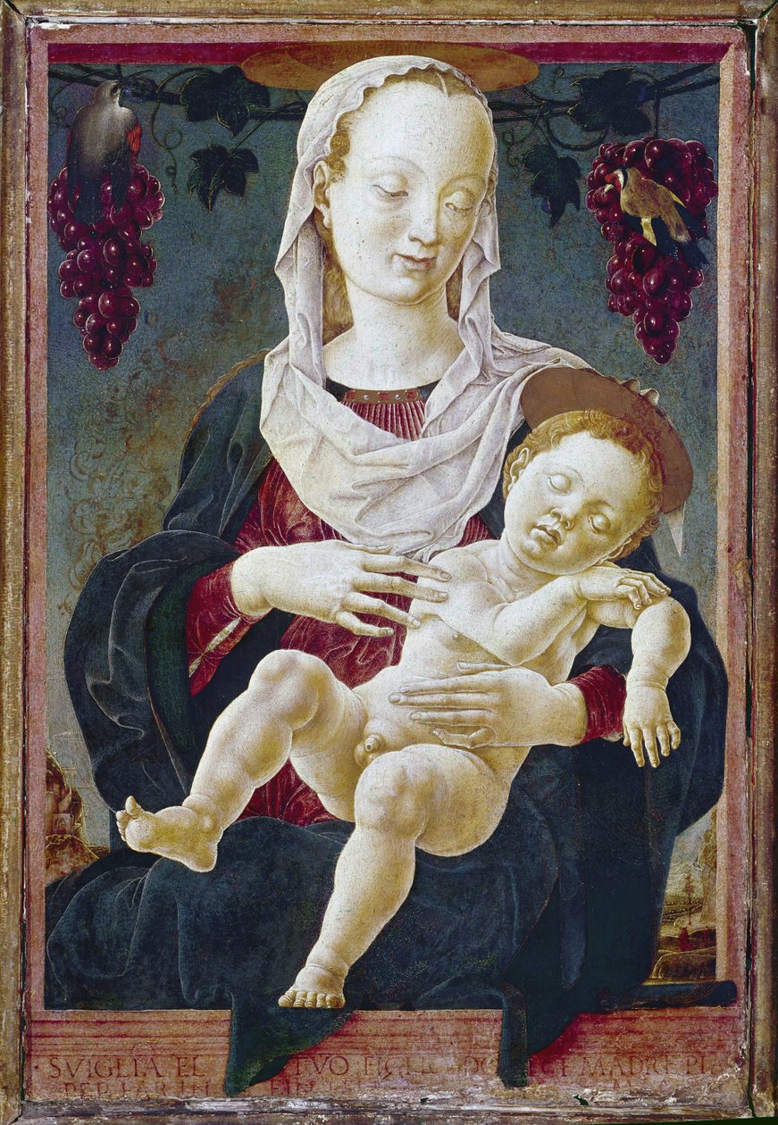 Madonna z Dzieciątkiem, znana jako Matka Boża Zodiaku. ok. 1459-63 (tempera na pokładzie) autorstwa Cosimo Tura