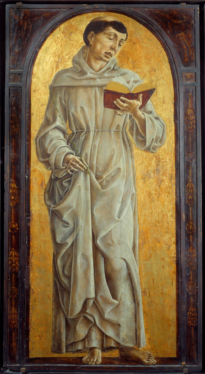 Święty Antoni Padewski czytanie (san antonio di padova) Obraz na drewnie Cosme Tura (1430-1495) Nd. 0,71x0,31 m² autorstwa Cosimo Tura