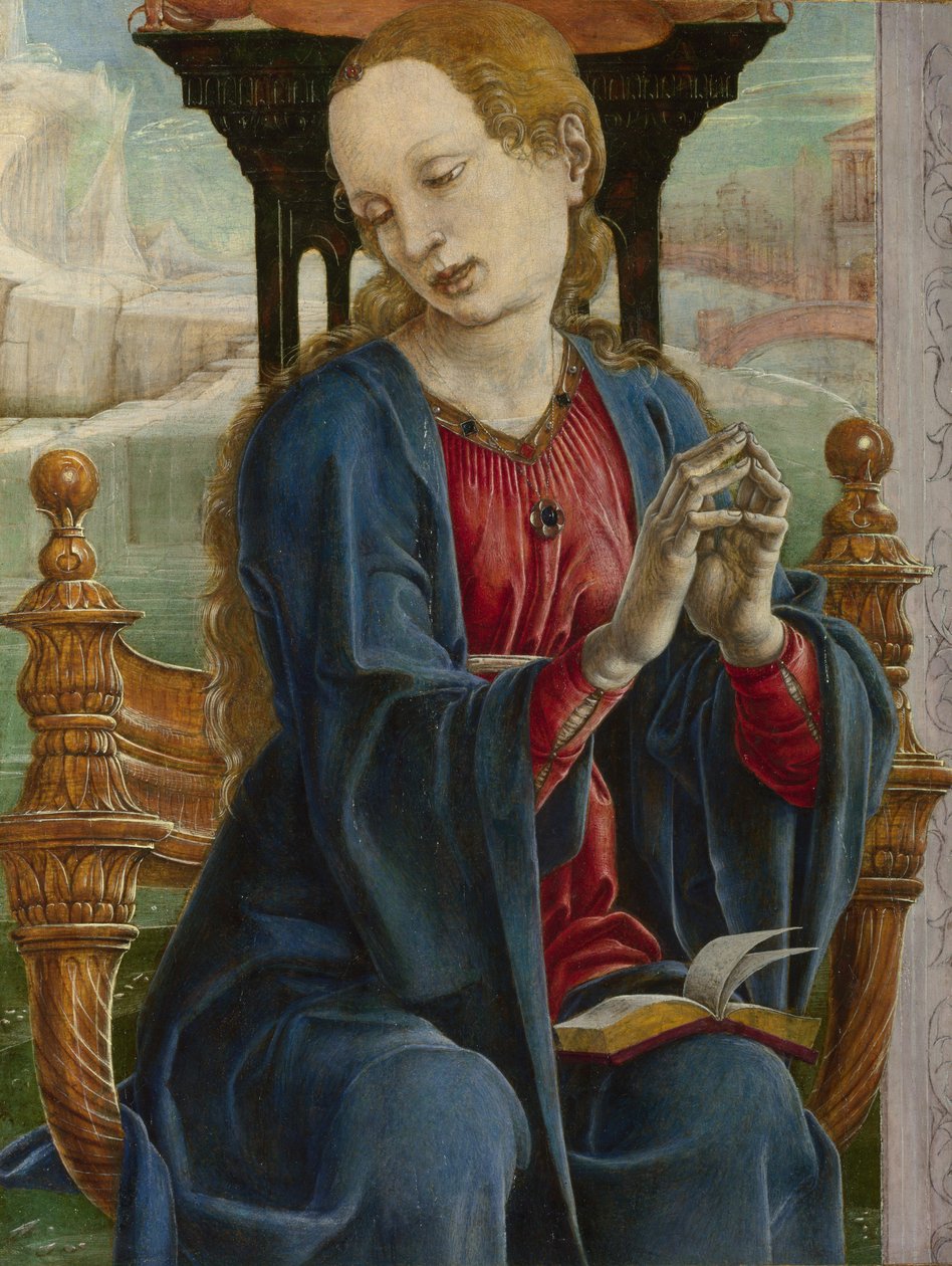 Zwiastowanie Najświętszej Maryi Panny, ok. 1475 r. autorstwa Cosimo Tura