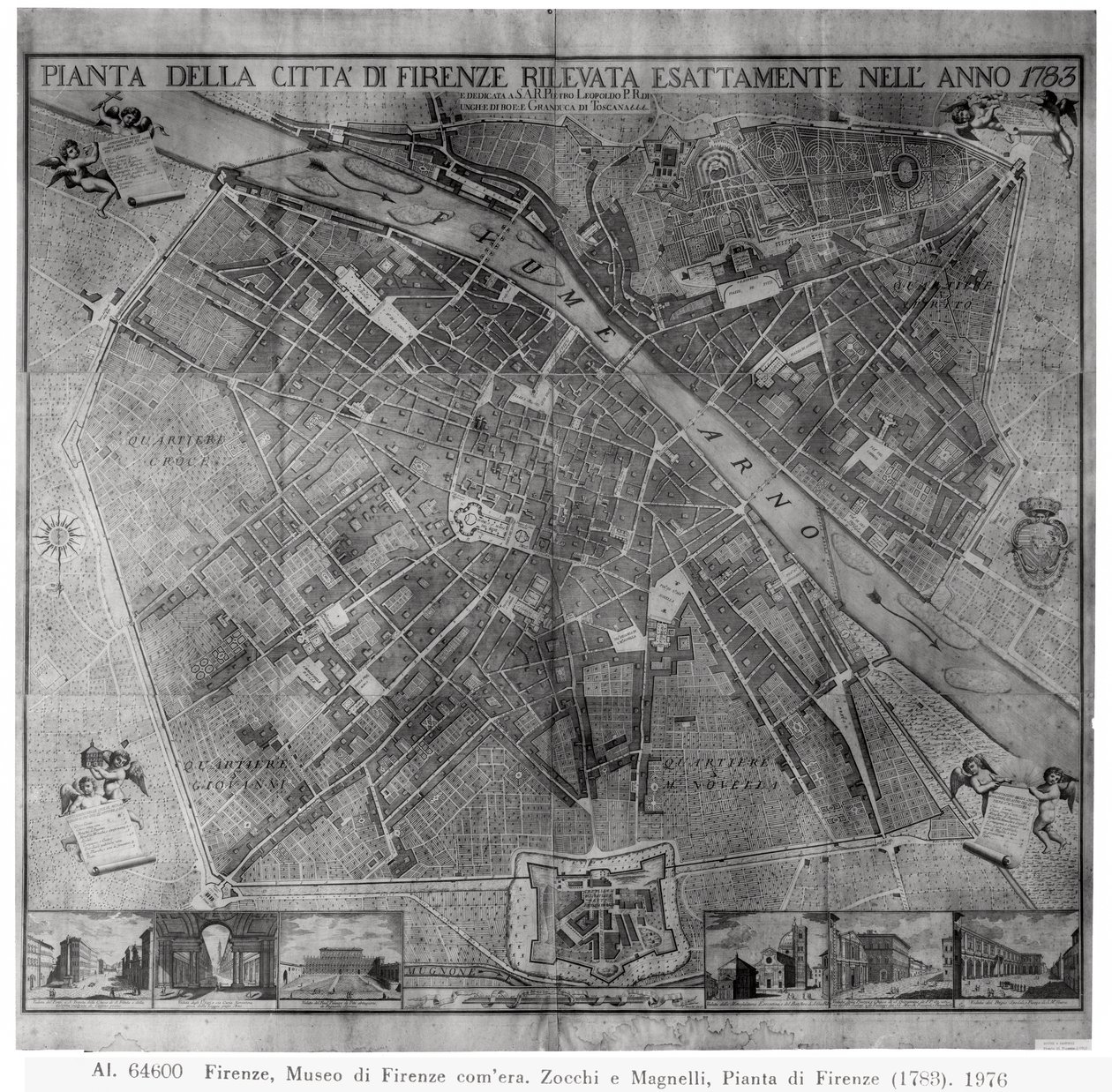 Plan miasta Florencji, 1783 autorstwa Cosimo Zocchi