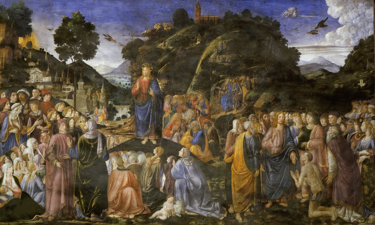 Kazanie na Górze, 1481-1482. autorstwa Cosimo di Lorenzo Rosselli
