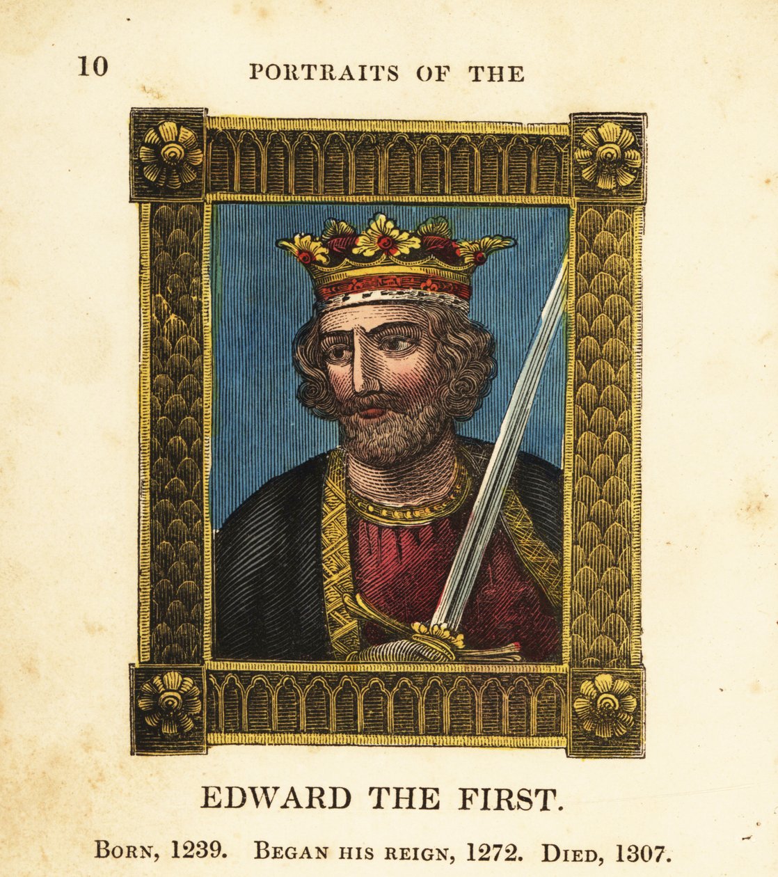 Portret króla Edwarda I, króla Anglii Edwarda I, urodzonego w 1239 r., zaczął panować w 1272 r. i zmarł w 1307 r. autorstwa Cosmo Armstrong