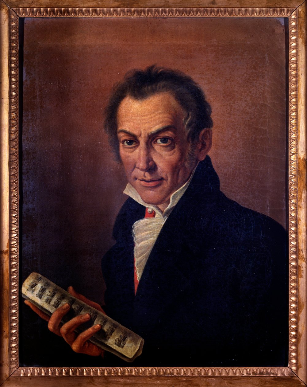 Portret Nicola Antonio Zingarelli, włoskiego kompozytora i organisty. c. 1800 (malarstwo) autorstwa Costanzo Angelini