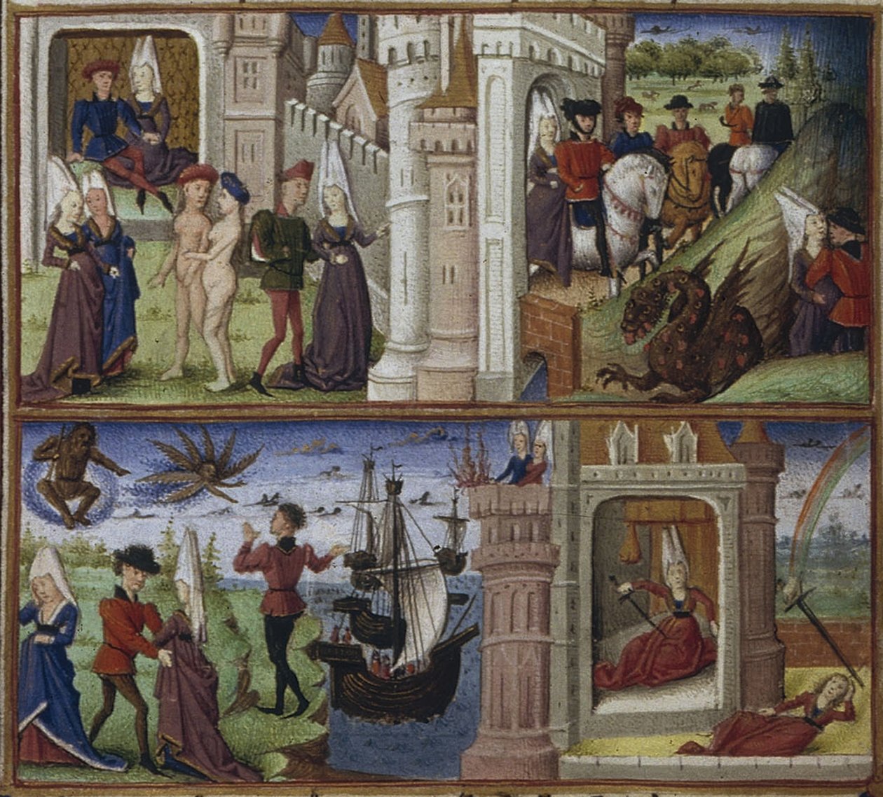 Ilustracja do eposu Eneida autorstwa Wergiliusza, 1450-1499 autorstwa Coëtivy Master