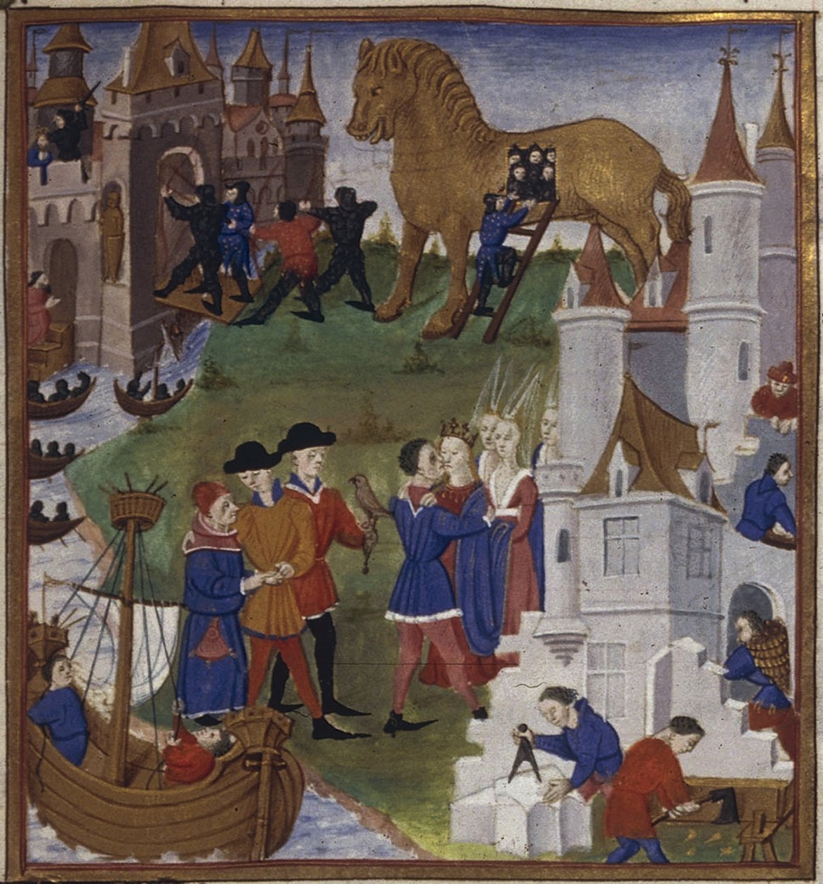 Ilustracja do eposu Eneida autorstwa Wergiliusza, 1450-1499 autorstwa Coëtivy Master