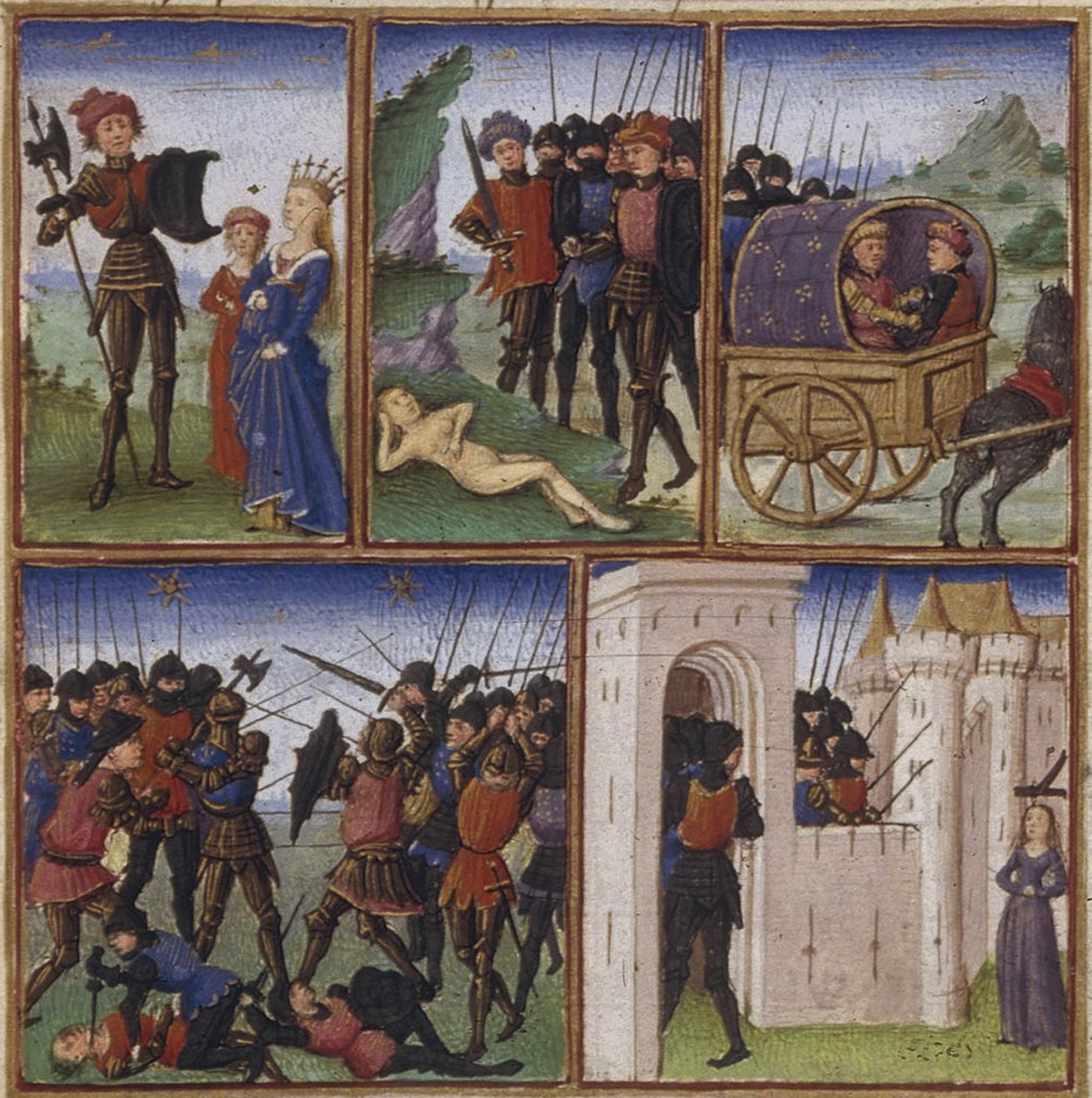 Ilustracja do eposu Eneida autorstwa Wergiliusza, 1450-1499 autorstwa Coëtivy Master