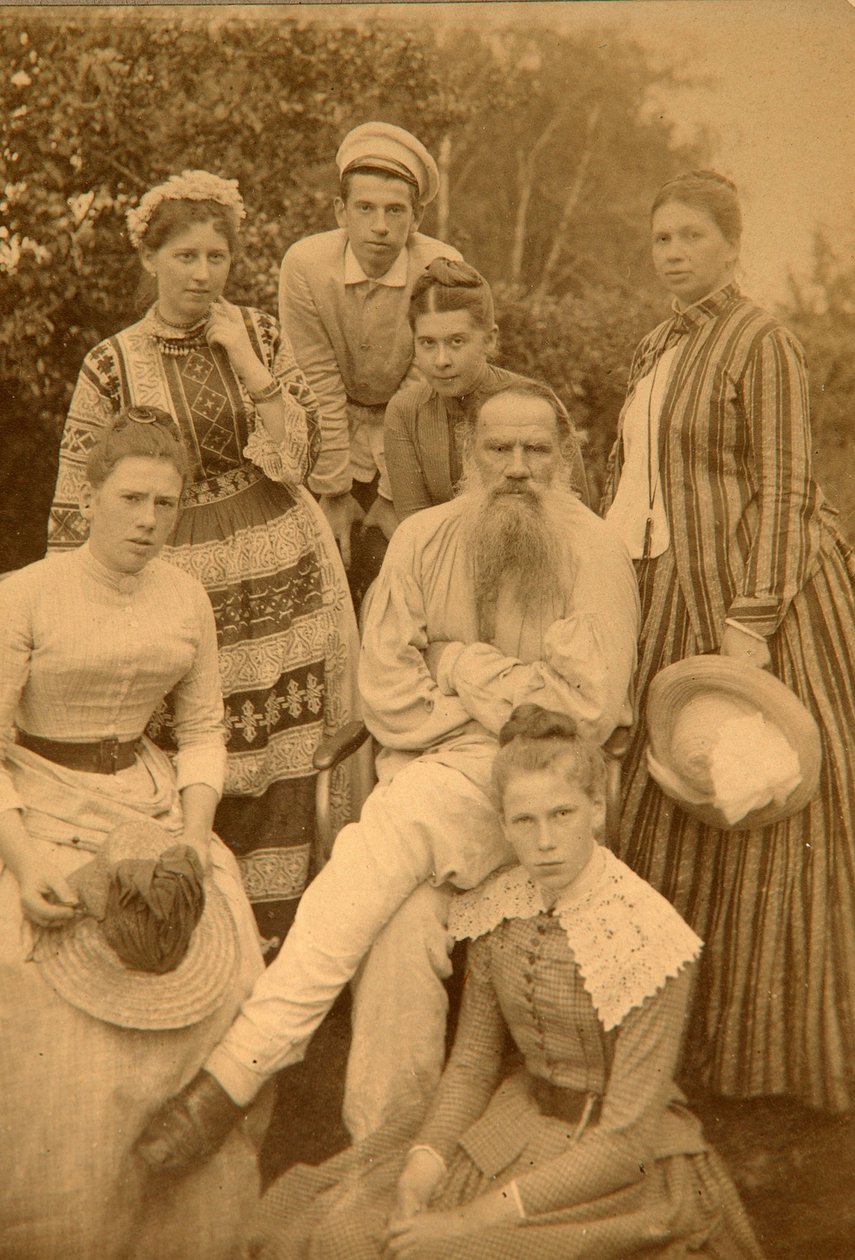 Autor Lew Tołstoj z rodziną w Jasnej Polanie autorstwa Count Semyon Semyonovich Abamelek Lazarev