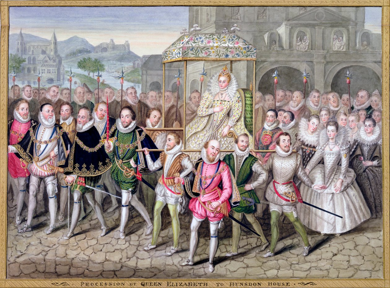 Królowa Elżbieta I w procesji z dworzanami, c1600-1603 1825 autorstwa Countess of Essex Sarah