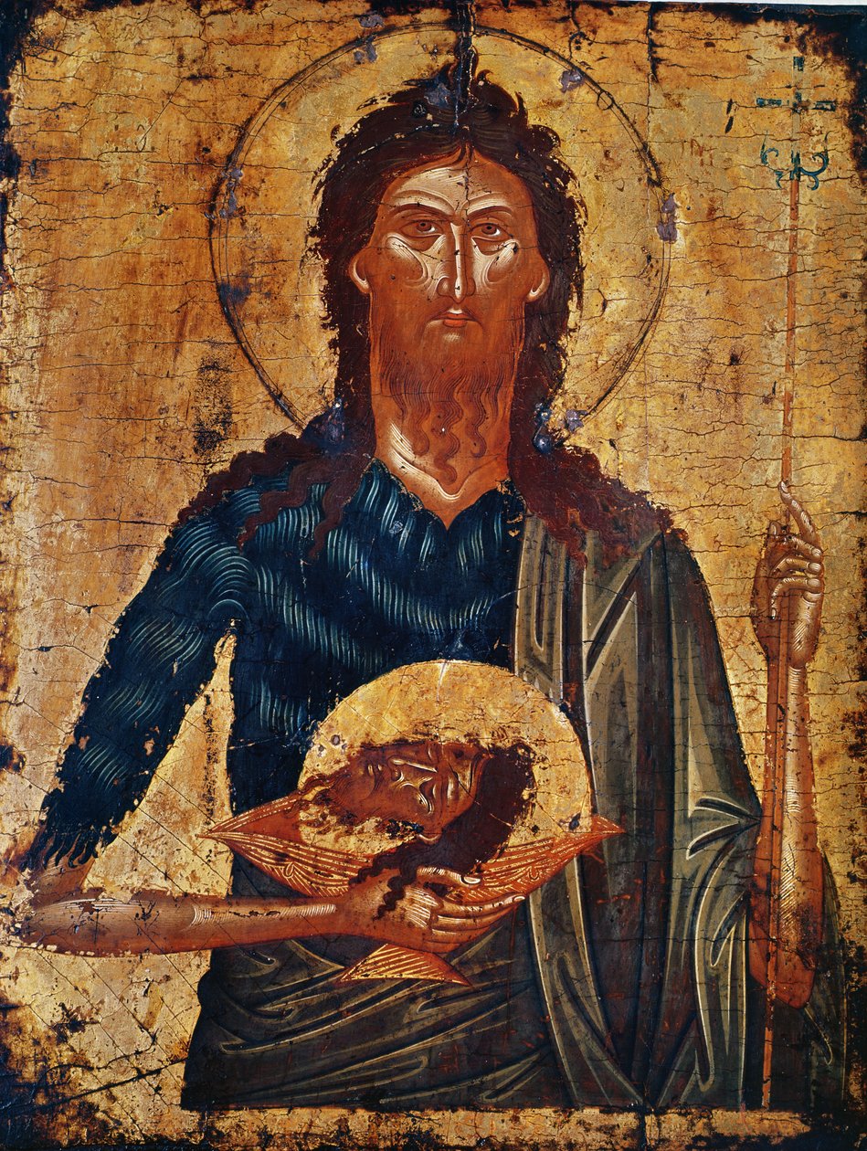 Ikona św. Jana Poprzednika (tempera na panelu) autorstwa Cretan School