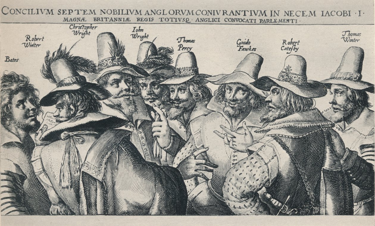 „Spiskowcy spisku prochowego”, 1605, 1904 autorstwa Crispijn de Passe I