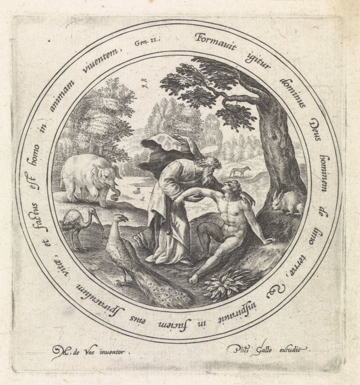 Stworzenie Adama Historia Adama i Ewy (tytuł serii) autorstwa Crispijn van de Passe (I)