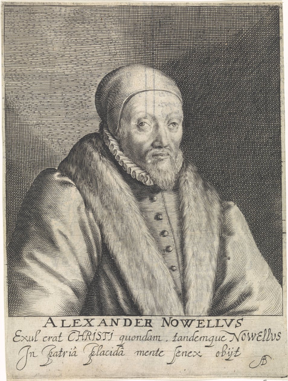 Portret van Alexander Nowell autorstwa Crispijn van de Passe (I)