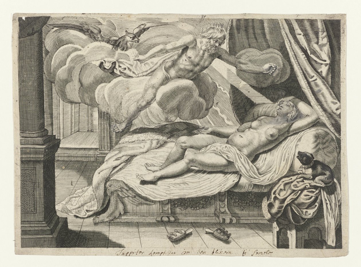 Jowisz i Semele Metamorfozy Owidiusza (tytuł serii) autorstwa Crispijn van de Passe (II) (attributed to)