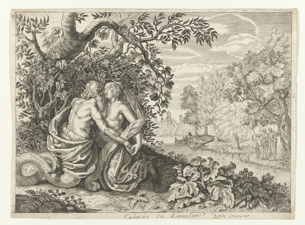 Harmonia na Kadmusu Metamorfosen van Ovidius (tytuł serii) autorstwa Crispijn van de Passe (II)