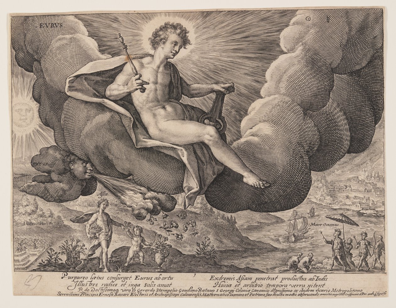 Eurus, z The Winds autorstwa Crispijn van de Passe I