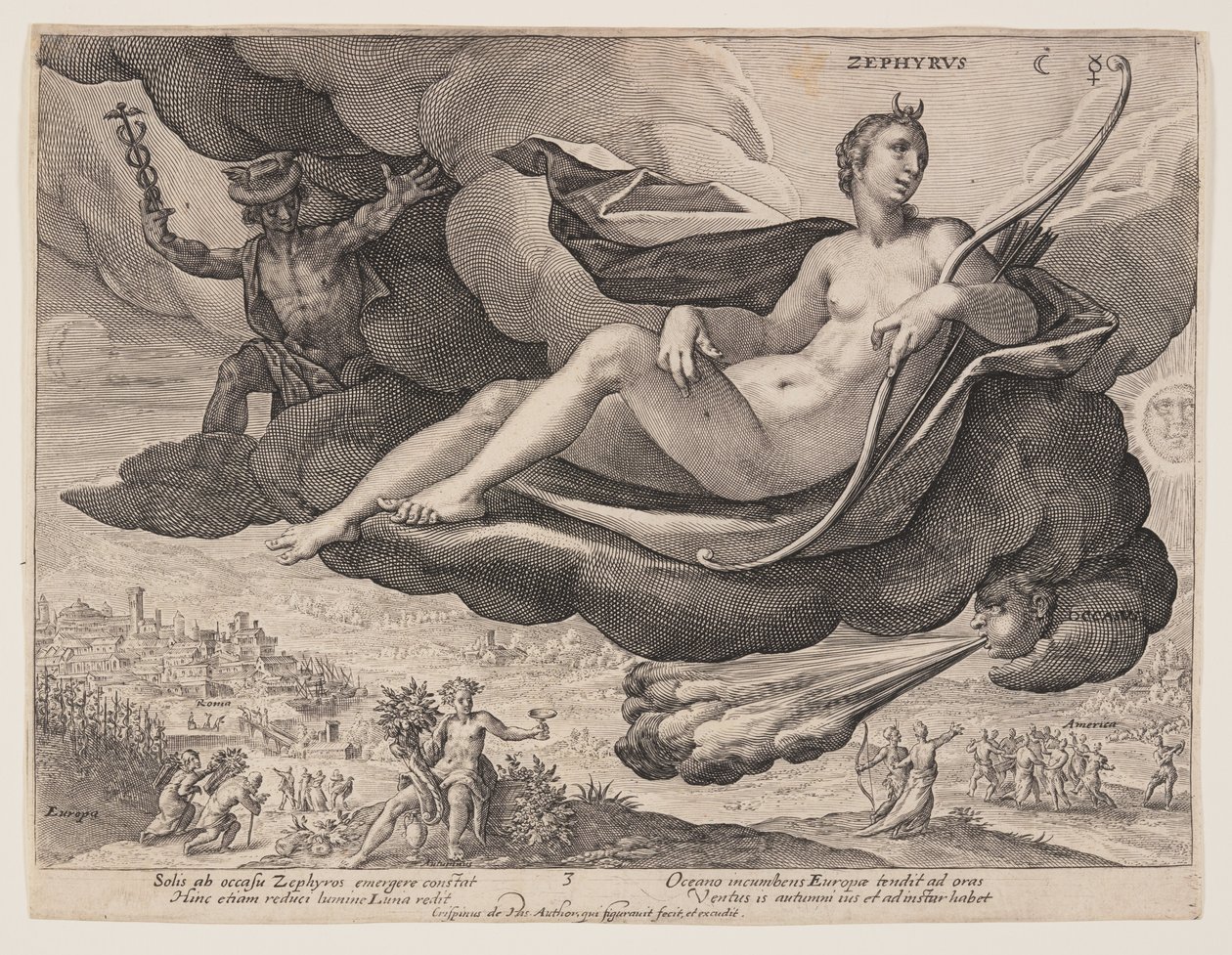 Zephyrus, z The Winds autorstwa Crispijn van de Passe I