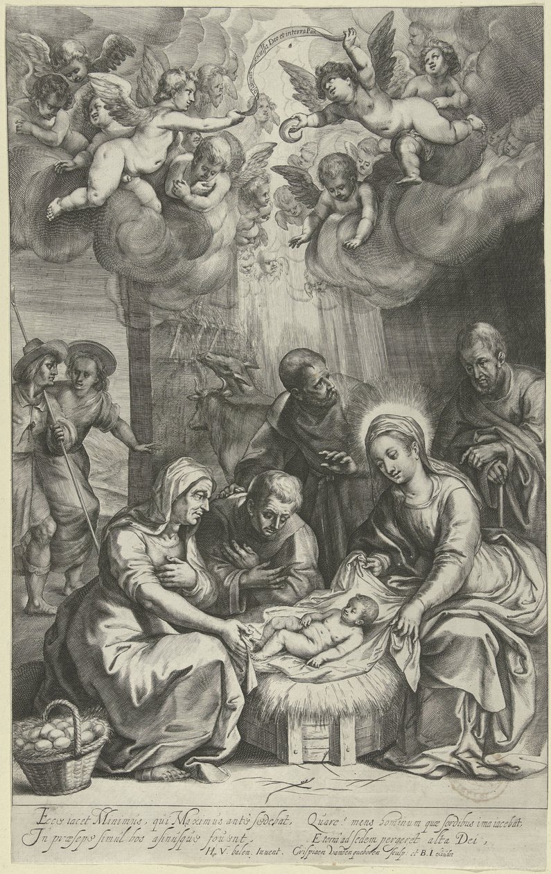 Adoracja pasterzy autorstwa Crispijn van den Queborn