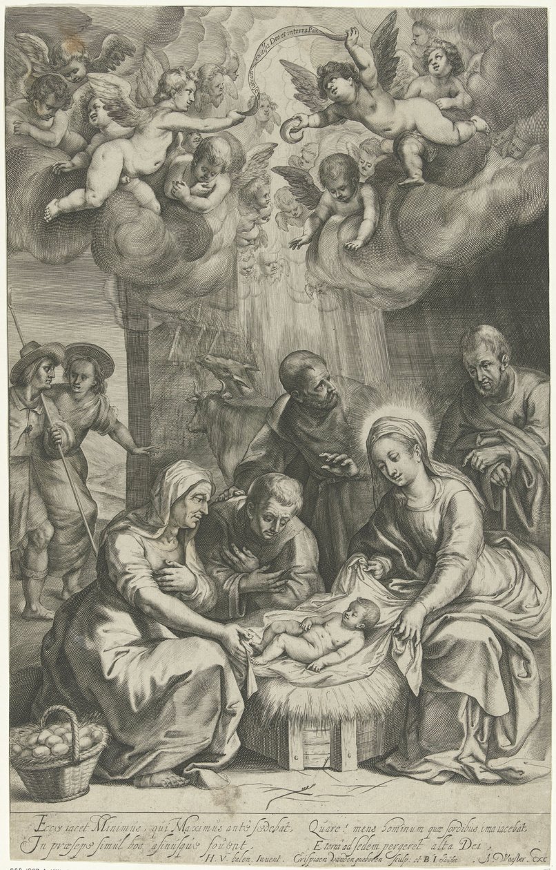 Adoracja pasterzy autorstwa Crispijn van den Queborn