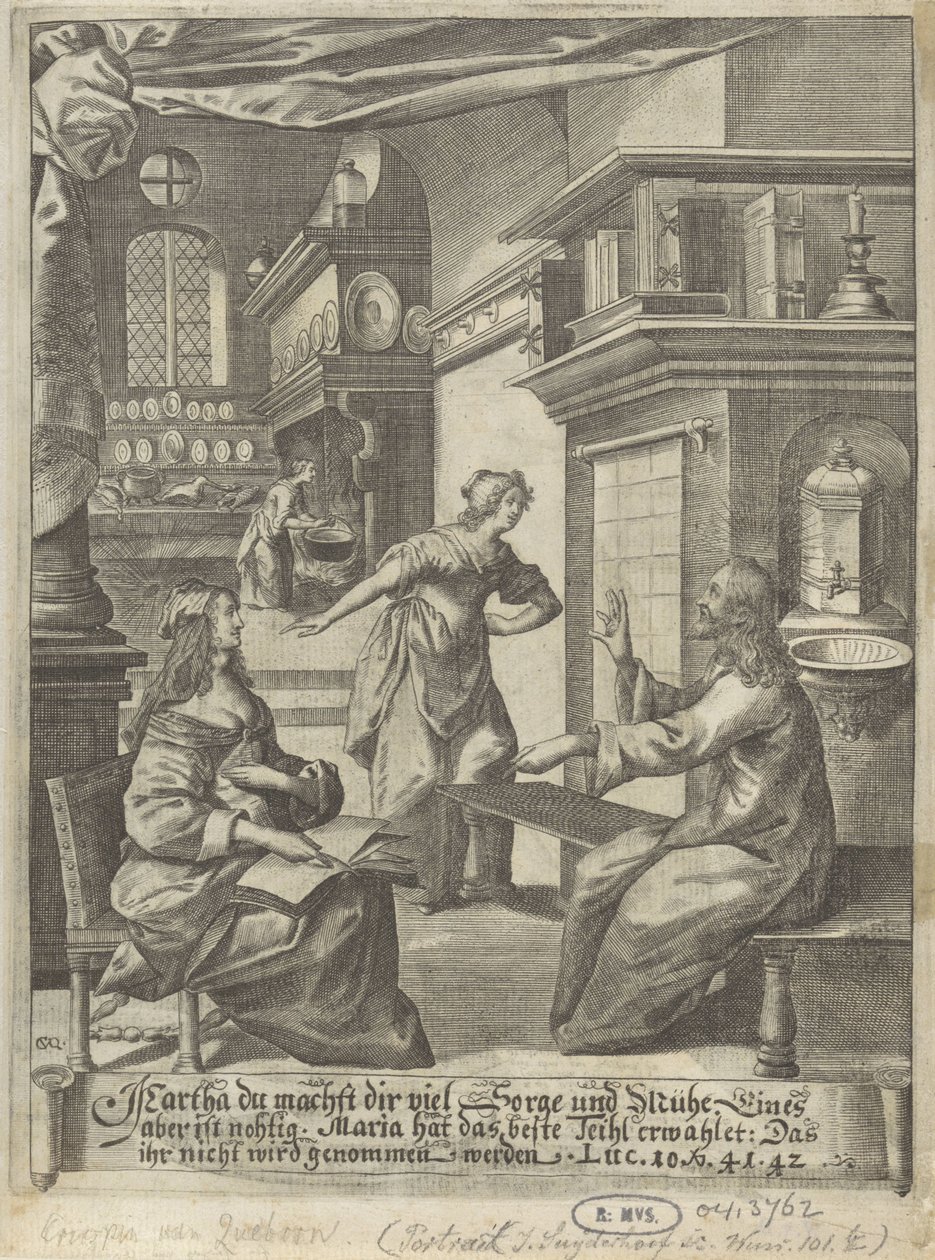 Chrystus w domu Marty i Marii autorstwa Crispijn van den Queborn