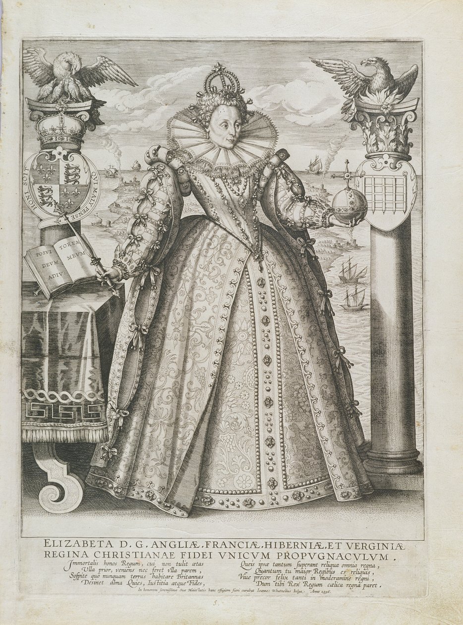 Portret królowej Elżbiety (1533-1603) 1596 autorstwa Crispin  Passe