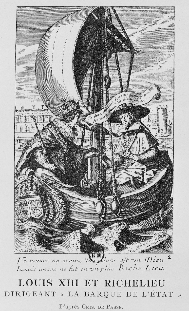 Ludwik XIII i Richelieu autorstwa Crispin I de (after) Passe