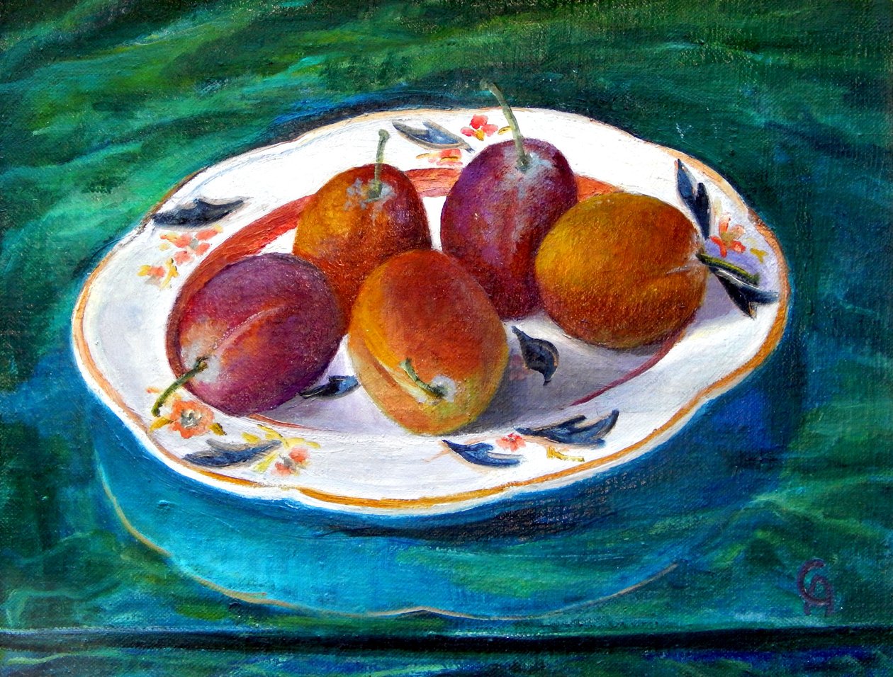 Owoce na naczyniu Staffordshire, 2013 autorstwa Cristiana Angelini