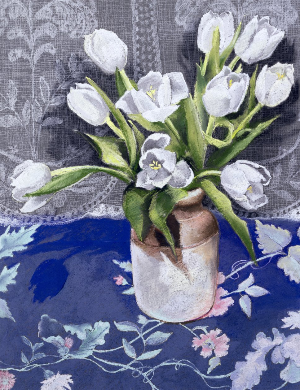 Białe tulipany, 1994 (pastel na papierze) autorstwa Cristiana Angelini