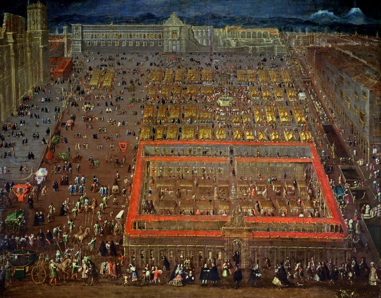 Plac Centralny Miasta Meksyk, 1695 autorstwa Cristobal de Villalpando