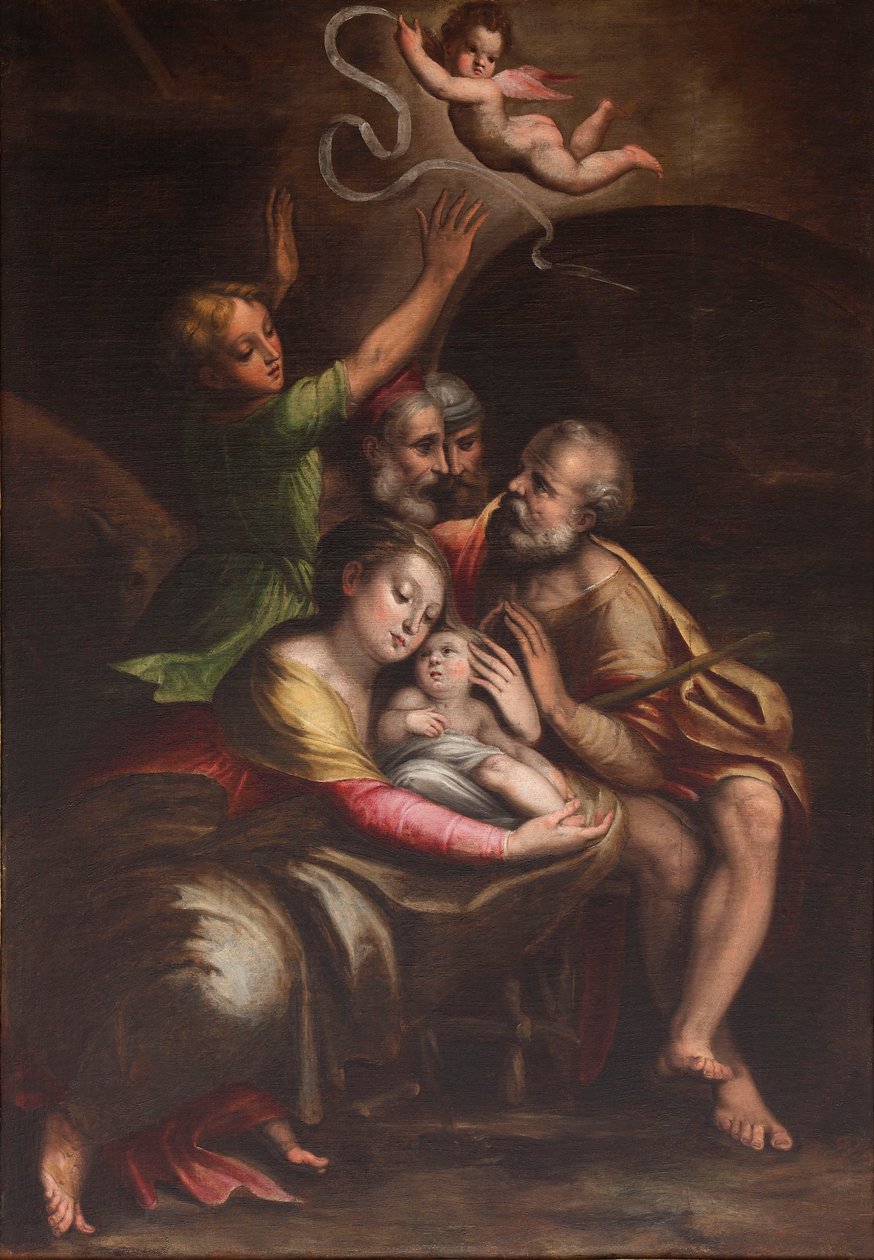 Adoracja Dzieciątka Jezus, połowa XVI w. autorstwa Cristofano Gherardi