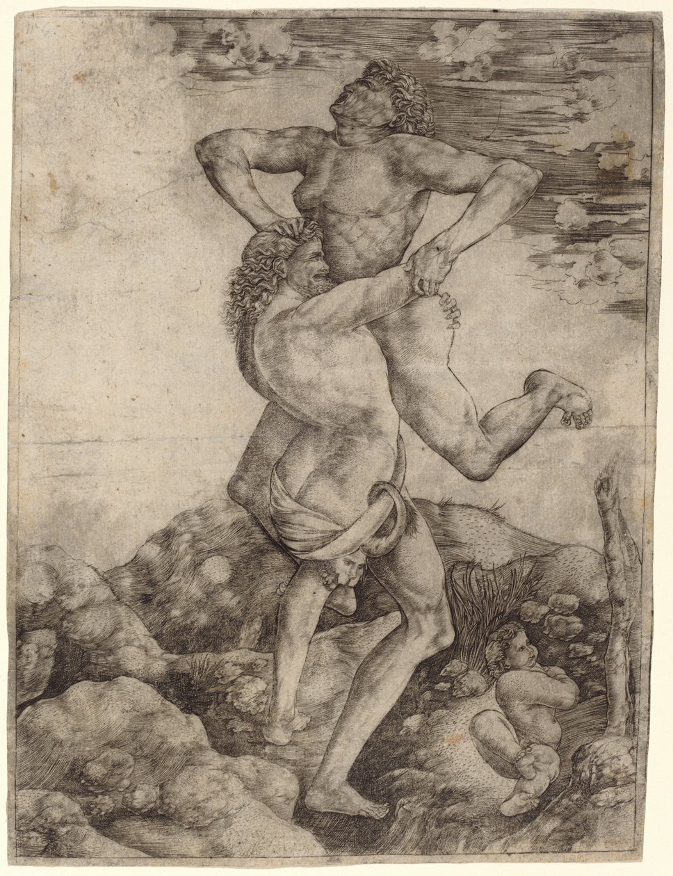 Herkules i Anteusz autorstwa Cristofano Robetta, after Antonio del Pollaiuolo