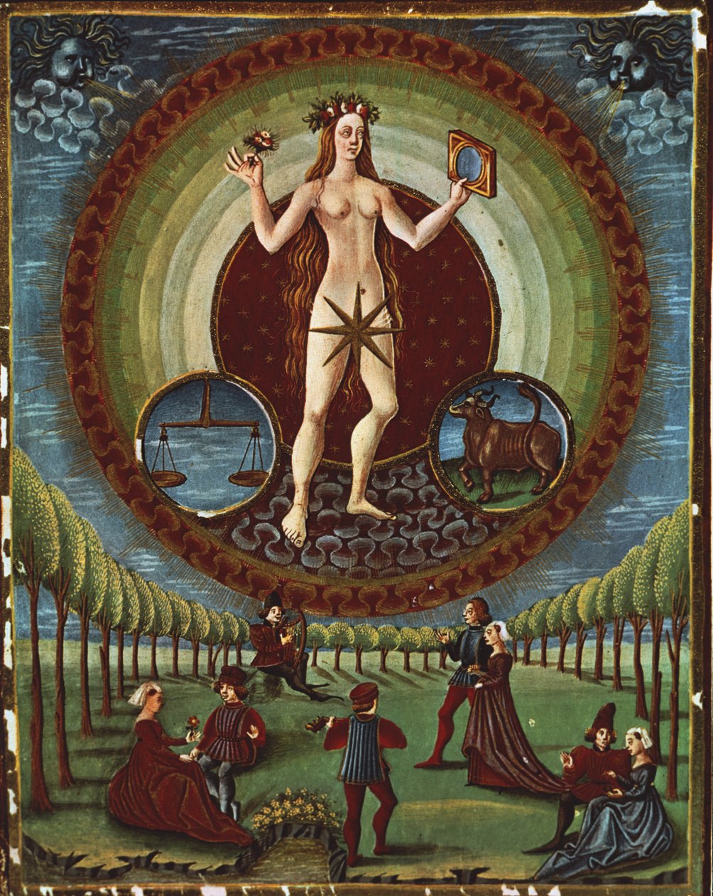 Pani Lat. 209 f.9v Venus, z „De Sphere”, c.1470 autorstwa Cristoforo De Predis