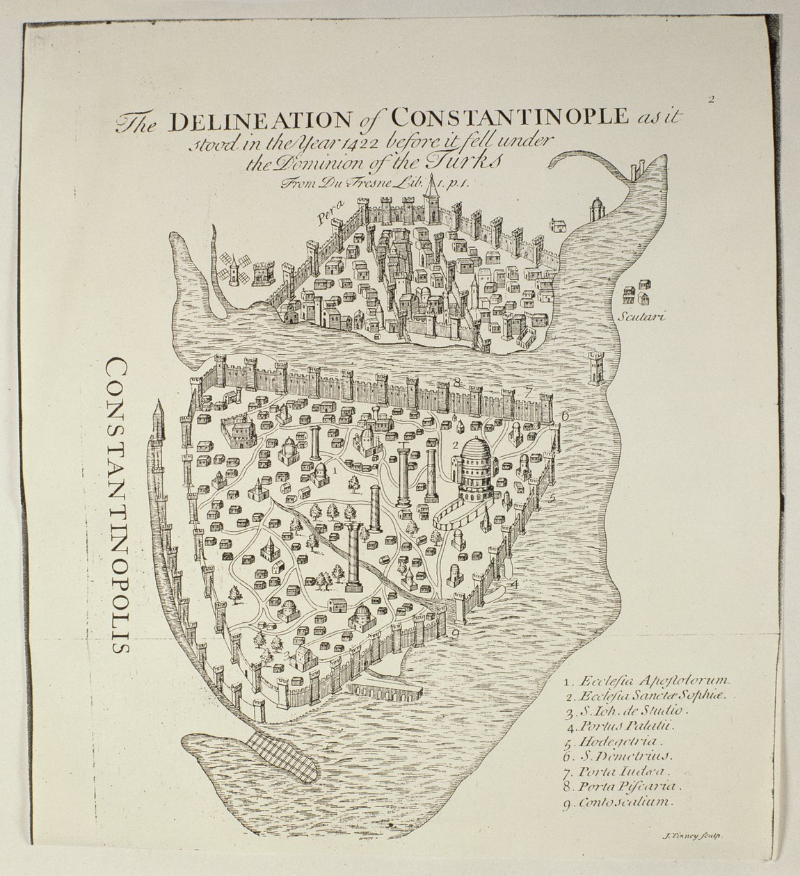 Mapa Konstantynopola w 1422 r. autorstwa Cristoforo Buondelmonti