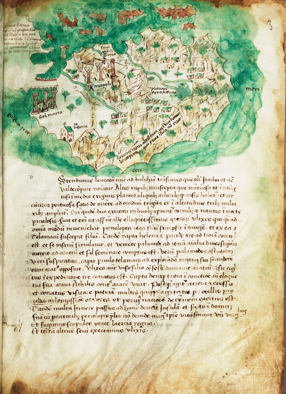 Wykres Paxos, ok. 1420 r. (pergamin) autorstwa Cristoforo Buondelmonti