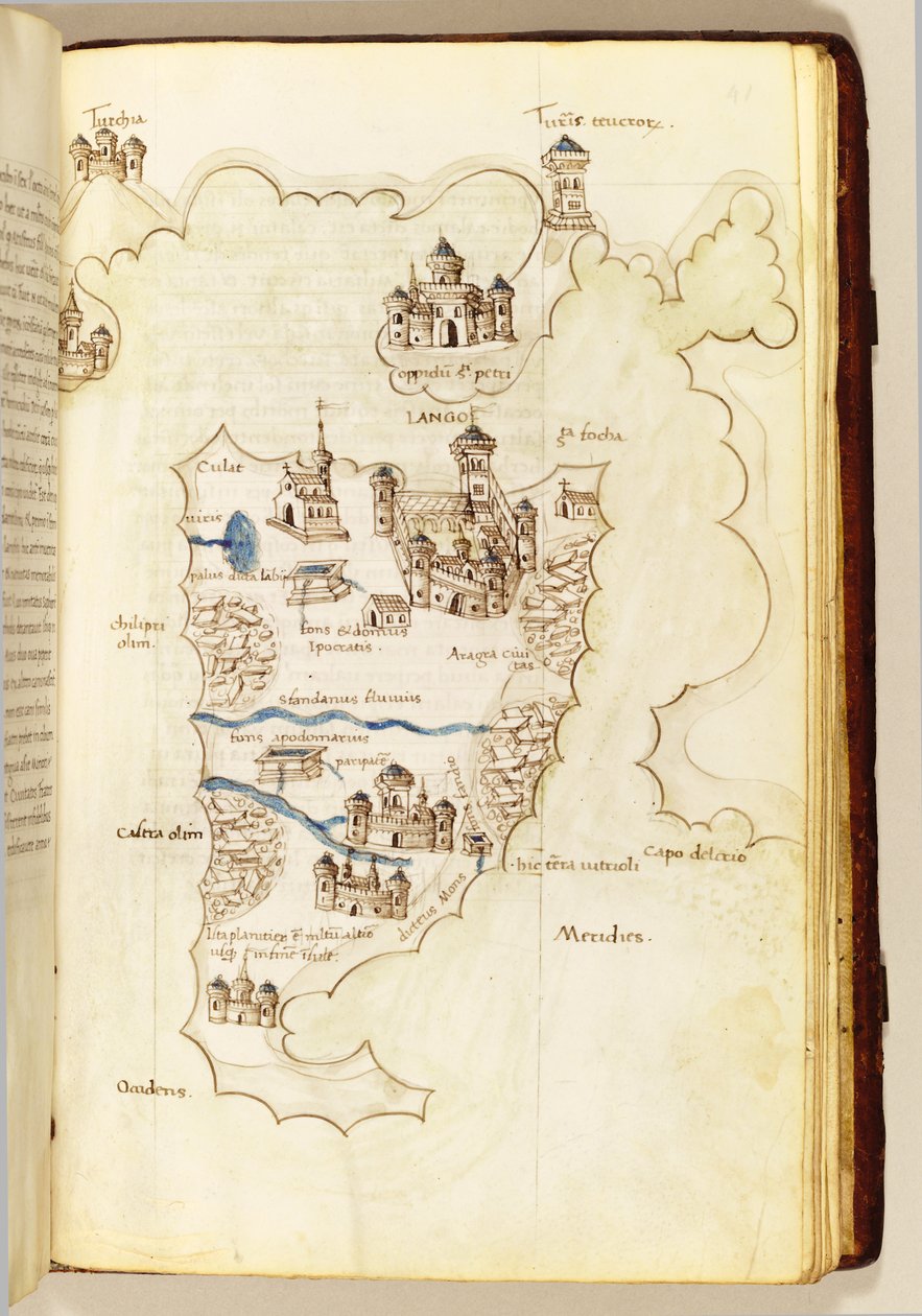 Mapa, ilustracja z "Archipelagu Wysp Liber" autorstwa Cristoforo Buondelmonti