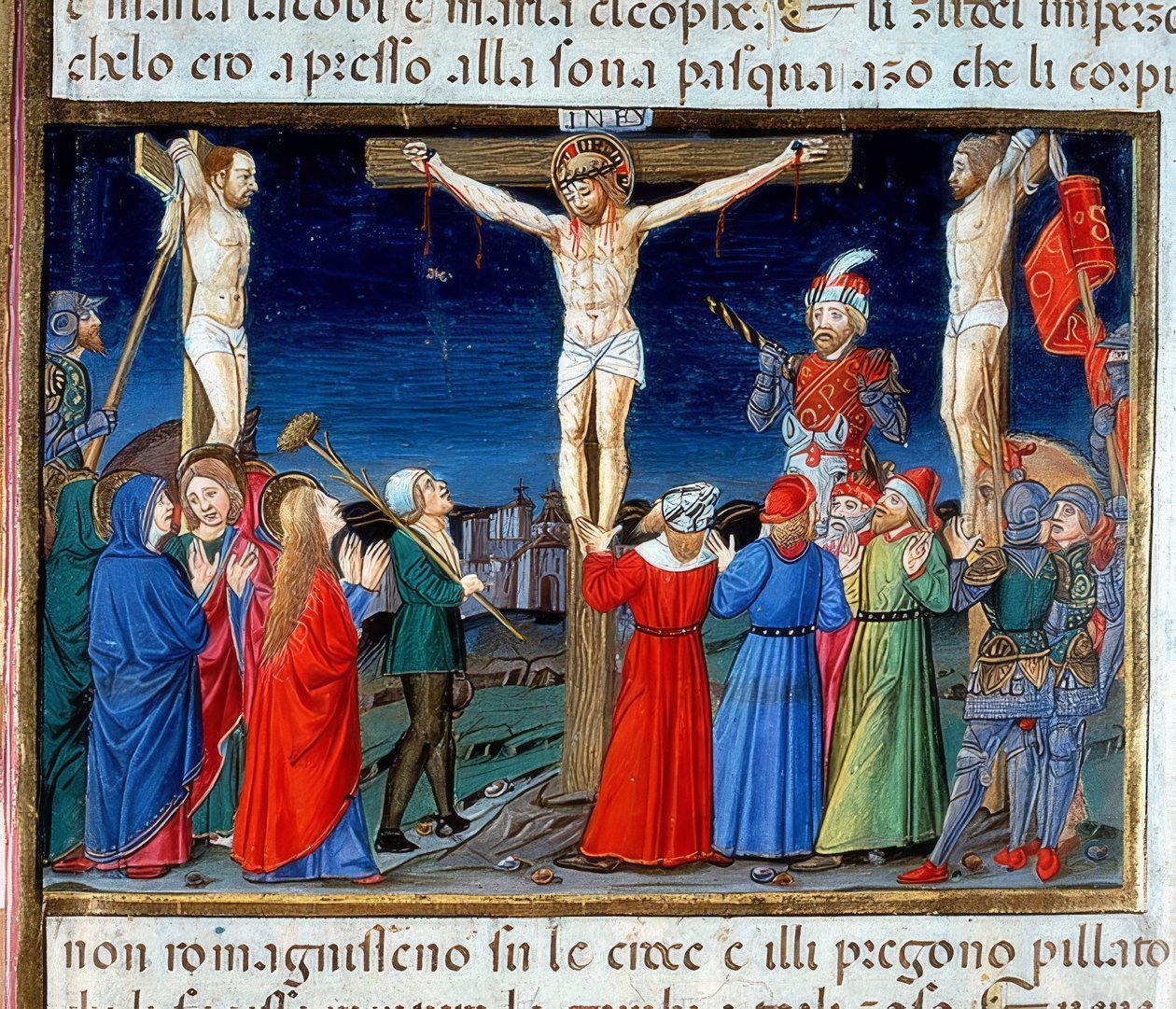 Chrystus na krzyżu (ok. 121r). 1476 autorstwa Cristoforo De Predis