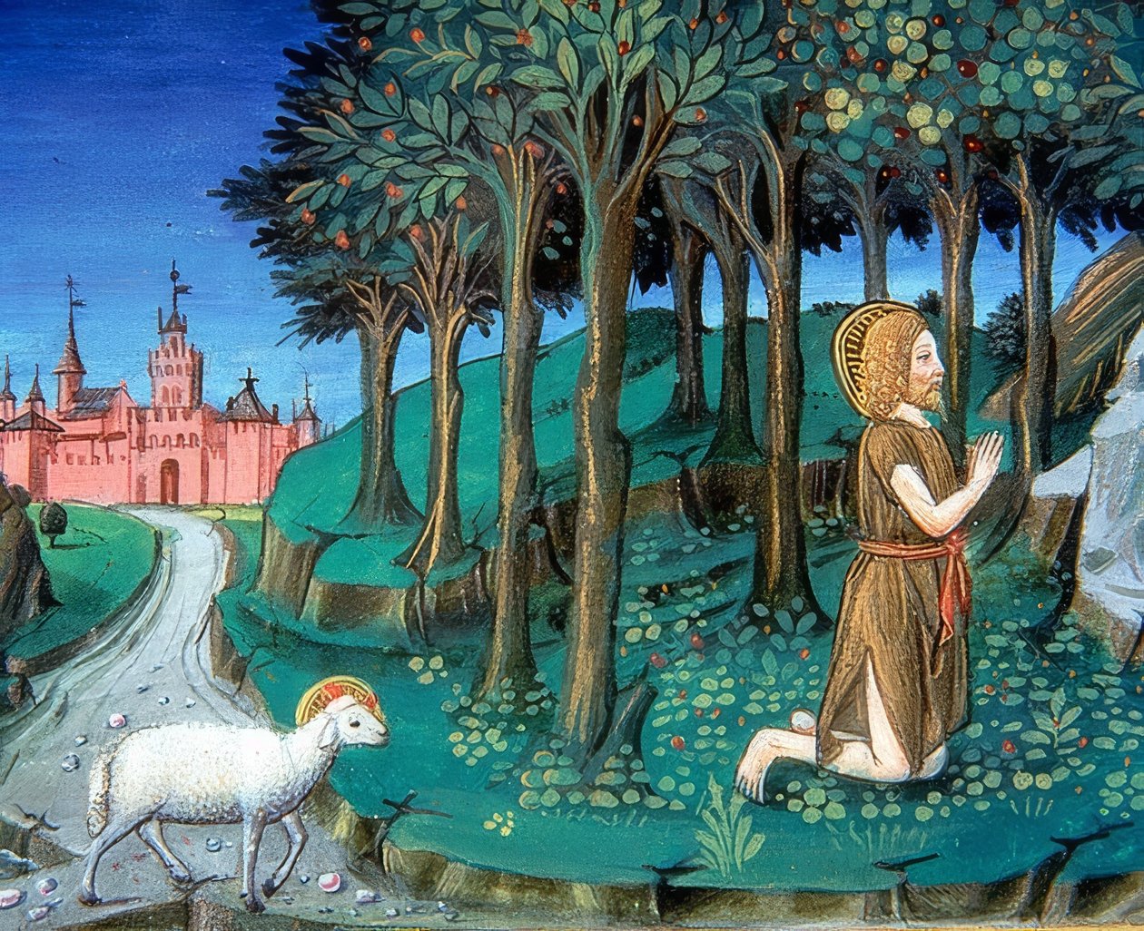 Jan Chrzciciel modli się u bram miasta (ok. 143v). 1476 autorstwa Cristoforo De Predis