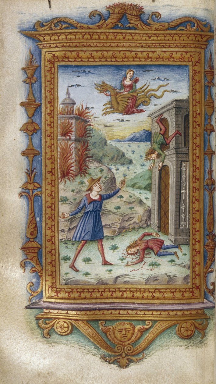 Śmierć synów Medei Ilustracja do Bohaterów Owidiusza, 1485-1499 autorstwa Cristoforo Majorana