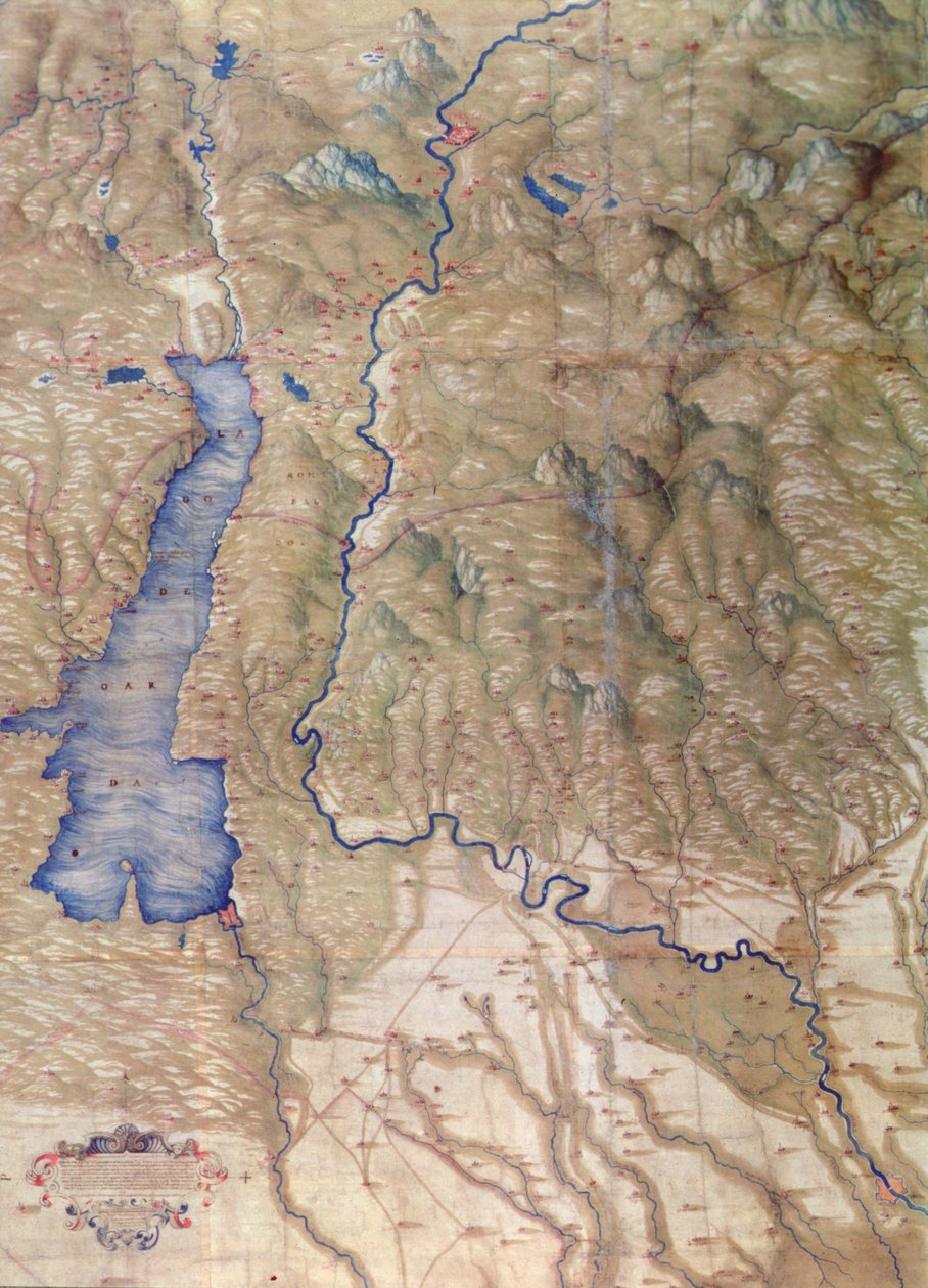 Mapa jeziora Garda i okolic autorstwa Cristoforo Sorte
