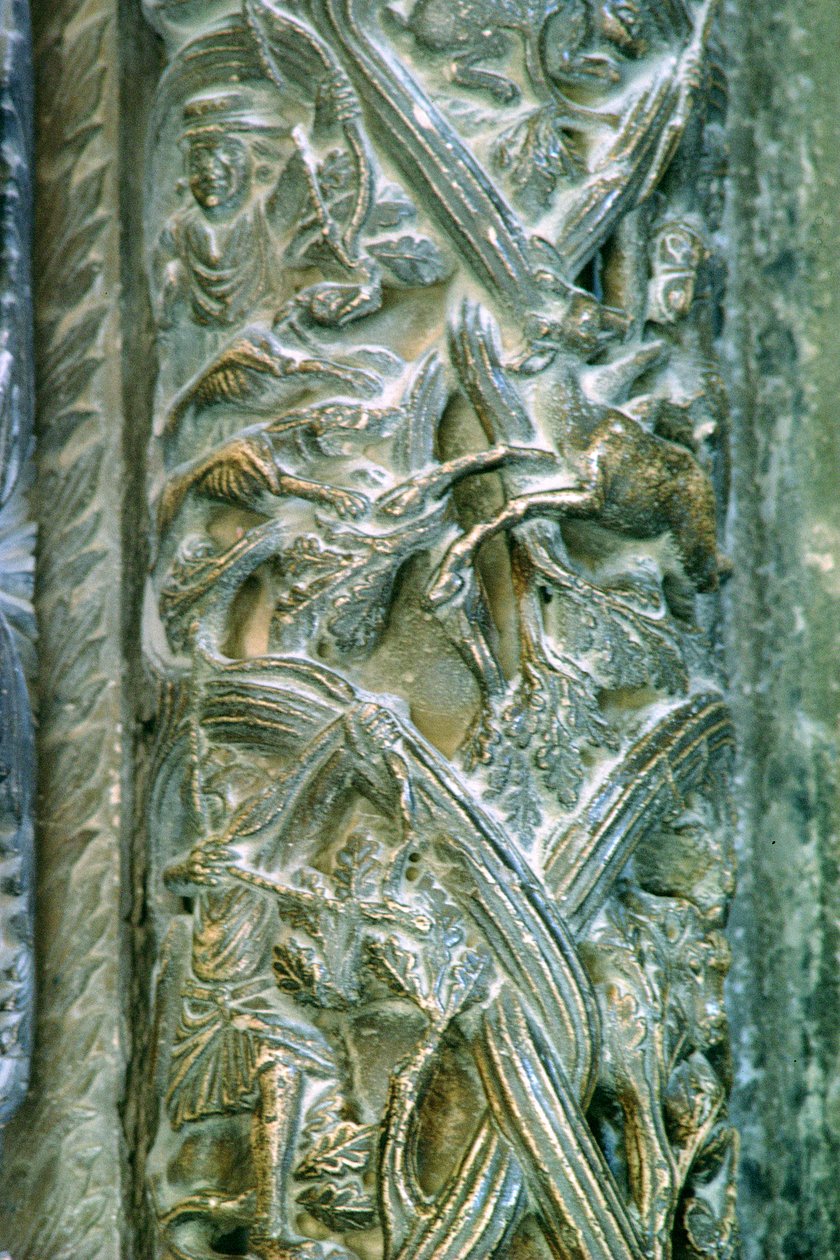 Scena polowania, fragment z portalu zachodniego autorstwa Croatian School